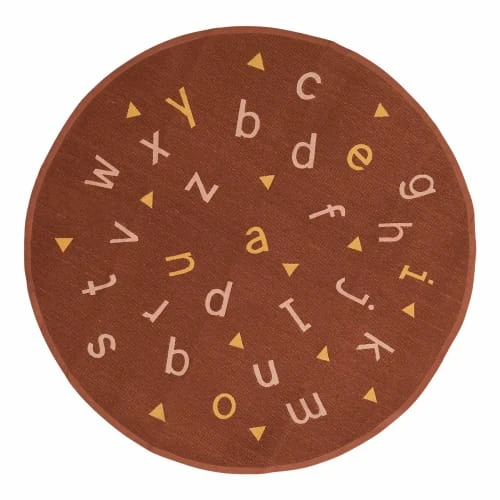 AFK Living Tapis Enfant Rond Alphabet Terracotta 135x135 3 AFK Living Tapis Enfant Rond Alphabet Terracotta 135x135