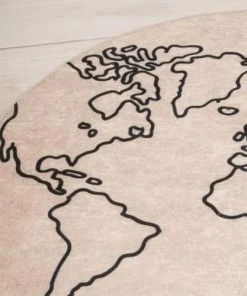 Home Maison Tapis Enfant Rond Carte Du Monde Beige 80x80 7 Home Maison Tapis Enfant Rond Carte Du Monde Beige 80x80 -Boutique KidKraft tapis enfant rond carte du monde beige 80x80 3