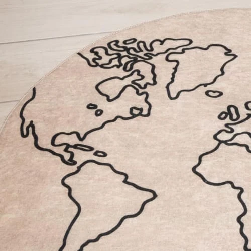 Home Maison Tapis Enfant Rond Carte Du Monde Beige 80x80 5 Home Maison Tapis Enfant Rond Carte Du Monde Beige 80x80 – Image 3