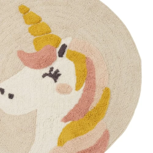 GUY LEVASSEUR Tapis Enfant Rond En Coton Ecru 70x70cm 5 GUY LEVASSEUR Tapis Enfant Rond En Coton Ecru 70x70cm – Image 3