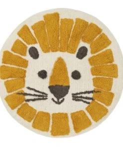 GUY LEVASSEUR Tapis Enfant Rond En Coton Orange 70x70cm
