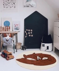 AFK Living Tapis Enfant Rond Famille Renard 120x120 6 AFK Living Tapis Enfant Rond Famille Renard 120x120 -Boutique KidKraft tapis enfant rond famille renard 120x120 2