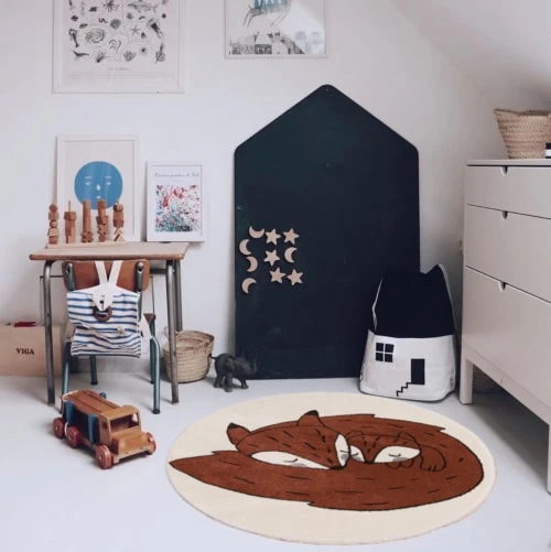 AFK Living Tapis Enfant Rond Famille Renard 120x120 4 AFK Living Tapis Enfant Rond Famille Renard 120x120 – Image 2