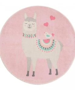 Un Amour De Tapis Tapis Enfant Rose 100x100 Rond