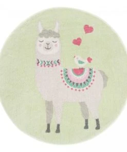 Un Amour De Tapis Tapis Enfant Vert 100x100 Rond