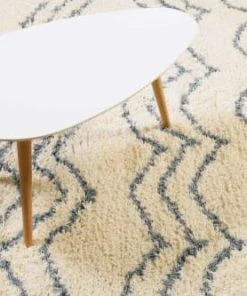 ESPRIT Tapis Fait Main En Coton Beige Et Bleu à Pompons 80x150 -Boutique KidKraft tapis fait main en coton beige et bleu a pompons 80x150 2