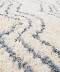 ESPRIT Tapis Fait Main En Coton Beige Et Bleu à Pompons 80x150 -Boutique KidKraft tapis fait main en coton beige et bleu a pompons 80x150 4