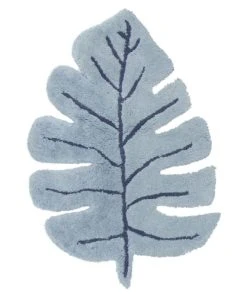 Lilipinso Tapis Feuille En Coton Bleu