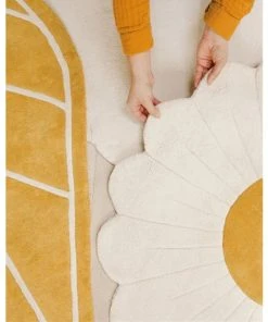 Lilipinso Tapis Feuille Moutarde En Coton Moutarde -Boutique KidKraft tapis feuille moutarde en coton moutarde 2