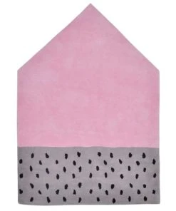 Lilipinso Tapis Forme Maison En Coton Rose