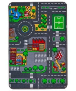 Wadiga Tapis Jeu Enfant Circuit Voiture 67x100cm