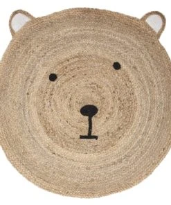 Home Maison Tapis Jute TĂȘte D'ourson D100cm