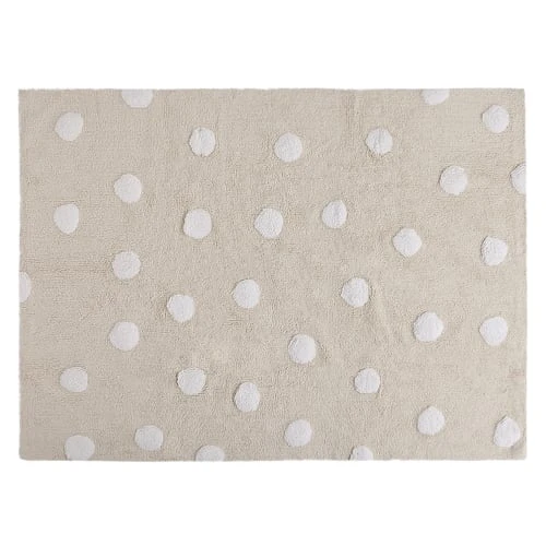 Lorena Canals Tapis Lavable à Pois Blancs En Coton Beige 120x160 3 Lorena Canals Tapis Lavable à Pois Blancs En Coton Beige 120x160