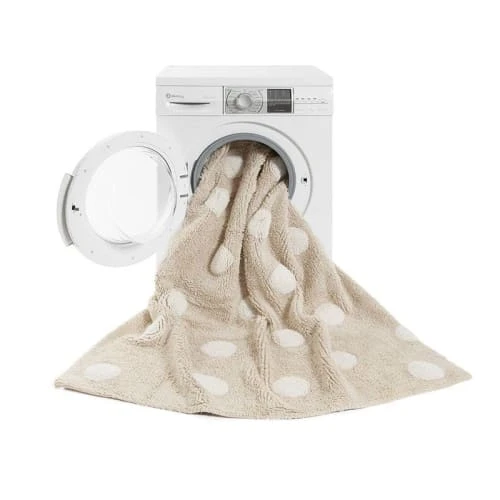 Lorena Canals Tapis Lavable à Pois Blancs En Coton Beige 120x160 8 Lorena Canals Tapis Lavable à Pois Blancs En Coton Beige 120x160 – Image 6