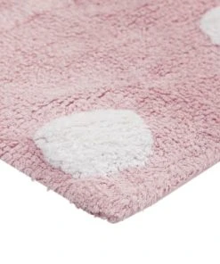 Lorena Canals Tapis Lavable à Pois Blancs En Coton Rose 120x160 -Boutique KidKraft tapis lavable a pois blancs en coton rose 120x160 6