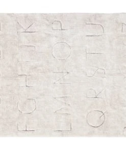 Lorena Canals Tapis Lavable Alphabet En Coton Blanc 140x200