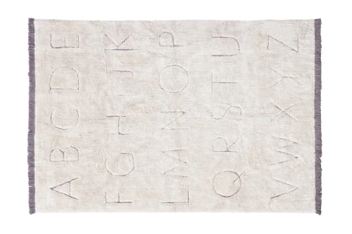 Lorena Canals Tapis Lavable Alphabet En Coton Blanc 140x200 3 Lorena Canals Tapis Lavable Alphabet En Coton Blanc 140x200