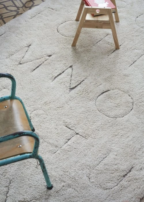 Lorena Canals Tapis Lavable Alphabet En Coton Blanc 140x200 5 Lorena Canals Tapis Lavable Alphabet En Coton Blanc 140x200 – Image 3