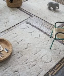 Lorena Canals Tapis Lavable Alphabet En Coton Blanc 90x130 -Boutique KidKraft tapis lavable alphabet en coton blanc 90x130 4