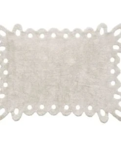 Lorena Canals Tapis Lavable Avec Broderie En Coton Beige 120x160