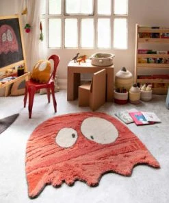 Lorena Canals Tapis Lavable Ghost En Laine Orange 100x100 -Boutique KidKraft tapis lavable ghost en laine orange 100x100 6