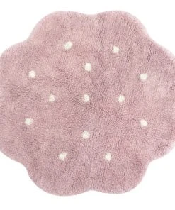 Lorena Canals Tapis Lavable Mini Biscuit Rose 90x90cm