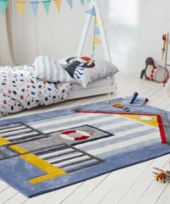 ESPRIT Tapis Motif Cabine De Plage Colorée 120x170 -Boutique KidKraft tapis motif cabine de plage coloree 120x170 2