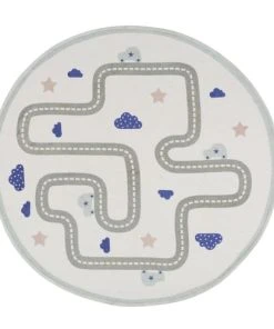 Maisons Du Monde Tapis Parcours Route En Coton Recyclé Gris