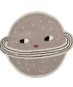OYOY Living Design Tapis Planet Gris En Laine Et En Coton H100x116cm