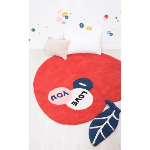 Lilipinso Tapis Pomme En Coton Rouge 5 Lilipinso Tapis Pomme En Coton Rouge – Image 3