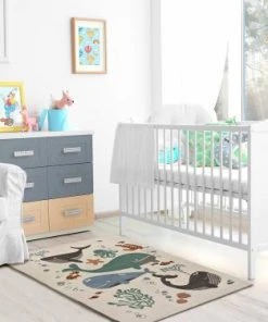 Atticgo Tapis Pour Enfants Avec Baleines En Multicolore, 120x170 Cm -Boutique KidKraft tapis pour enfants avec baleines en multicolore 120x170 cm 1