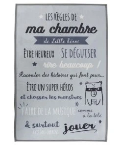 The Home Deco Kids Tapis Règles De La Chambre Enfant 60x90 Cm Gris