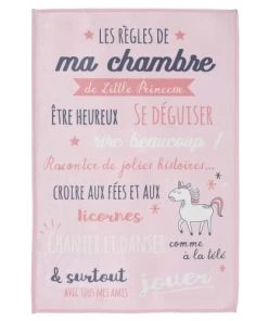 The Home Deco Kids Tapis Règles De La Chambre Enfant 60x90 Cm Rose