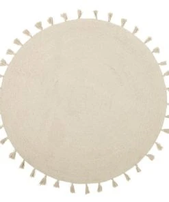 Maisons Du Monde Tapis Rond à Pompons En Coton écru D100