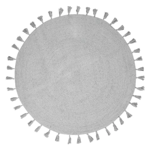 Maisons Du Monde Tapis Rond à Pompons En Coton Gris D100 3 Maisons Du Monde Tapis Rond à Pompons En Coton Gris D100