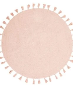 Maisons Du Monde Tapis Rond à Pompons En Coton Rose D100