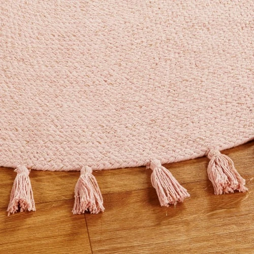 Maisons Du Monde Tapis Rond à Pompons En Coton Rose D100 4 Maisons Du Monde Tapis Rond à Pompons En Coton Rose D100 – Image 2