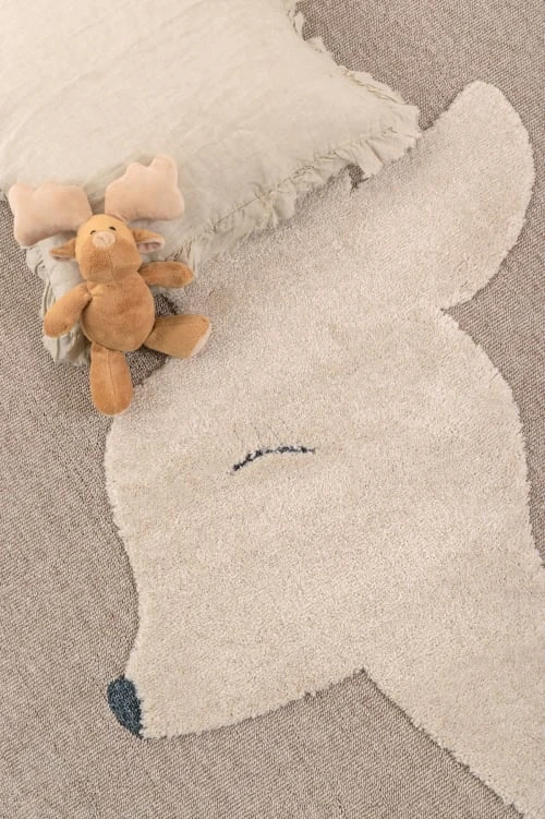 Nazar Tapis Rond Beige Et Crème Motif Bambi - D120 7 Nazar Tapis Rond Beige Et Crème Motif Bambi - D120 – Image 5