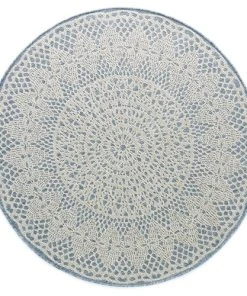 AFK Living Tapis Rond Crochet Gris 153x153