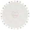 Maisons Du Monde Tapis Rond En Coton Blanc Brodé Rose à Pompons D100