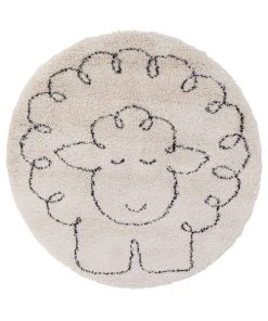 AFK Living Tapis Rond Enfant Petit Mouton 120x120