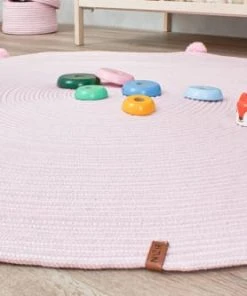 Nazar Tapis Rond Enfant Uni Fait Main Aspect Jute Rose - D120 9 Nazar Tapis Rond Enfant Uni Fait Main Aspect Jute Rose - D120 -Boutique KidKraft tapis rond enfant uni fait main aspect jute rose d120 1