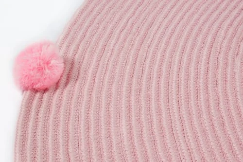 Nazar Tapis Rond Enfant Uni Fait Main Aspect Jute Rose - D120 5 Nazar Tapis Rond Enfant Uni Fait Main Aspect Jute Rose - D120 – Image 3