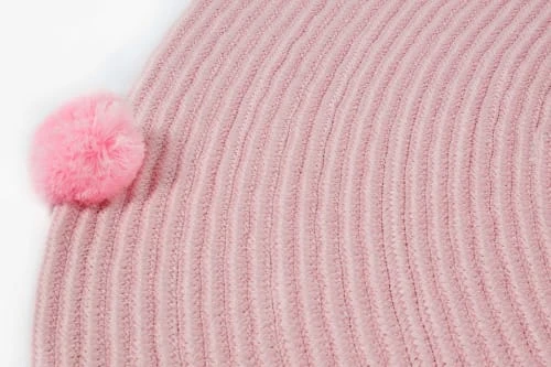 Nazar Tapis Rond Enfant Uni Fait Main Aspect Jute Rose - D120 6 Nazar Tapis Rond Enfant Uni Fait Main Aspect Jute Rose - D120 – Image 4