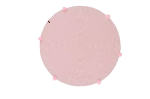Nazar Tapis Rond Enfant Uni Fait Main Aspect Jute Rose - D120 3 Nazar Tapis Rond Enfant Uni Fait Main Aspect Jute Rose - D120