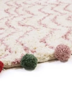 ESPRIT Tapis Rond Fait Main En Coton Beige Et Rose à Pompons 100 D -Boutique KidKraft tapis rond fait main en coton beige et rose a pompons 100 d 3