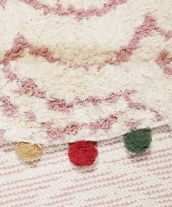 ESPRIT Tapis Rond Fait Main En Coton Beige Et Rose à Pompons 100 D -Boutique KidKraft tapis rond fait main en coton beige et rose a pompons 100 d 4