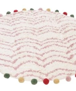 ESPRIT Tapis Rond Fait Main En Coton Beige Et Rose à Pompons 100 D -Boutique KidKraft tapis rond fait main en coton beige et rose a pompons 100 d 5