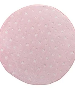 Douceur D'Intérieur Tapis Rond Flanelle Phosphorescent Rose D90cm
