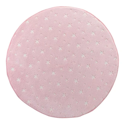 Douceur D'Intérieur Tapis Rond Flanelle Phosphorescent Rose D90cm 3 Douceur D'Intérieur Tapis Rond Flanelle Phosphorescent Rose D90cm